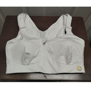 Kinflyte Size Large Freedom Zip-Front Posture Correcting White Sports Bra